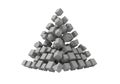Modern 3D cube pyramid abstract sculpture for innovative designs and presentations, geometric shapes creating a dynamic visual for Royalty Free Stock Photo