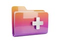 Modern 3D folder icon with plus symbol for adding new items Royalty Free Stock Photo