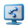 Screen Share 3D Icon Isolated on White Background Royalty Free Stock Photo