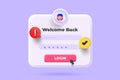 Modern 3d illustration of Login concept Royalty Free Stock Photo