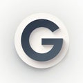 Modern 3d letter g logo on circular minimalist background Royalty Free Stock Photo