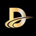 Modern D letter logo design. D Logo for luxury branding. Elegant and stylish D logotype design for your company Royalty Free Stock Photo