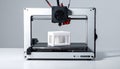 Modern 3D Printer Building a White Prototype Royalty Free Stock Photo