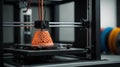 A modern 3D printer creating a complex object layer by layer