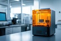 Modern 3d printer creating a prototype in a research laboratory Royalty Free Stock Photo