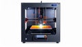 Modern 3D Printer Creating a Prototype on White Background Royalty Free Stock Photo