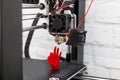 Modern 3D printer printing figure close-up macro.Automatic three Royalty Free Stock Photo