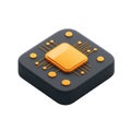 Modern 3D Render of Microchip Processor, Futuristic Technology Royalty Free Stock Photo