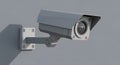 Modern 3D Rendered Security Camera on Grey Wall Royalty Free Stock Photo