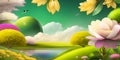 AI generated modern 3d spring background