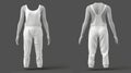 Modern 3D template of blank white female overalls with pants and a sleeveless tank top. Realistic girls clothes, summer Royalty Free Stock Photo