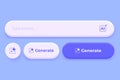 Modern 3D UI Buttons Set Ã¢â¬\' AI Generate Interface Elements Royalty Free Stock Photo