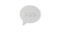 Clean white 3d chat bubble message icon with ellipsis symbol Royalty Free Stock Photo