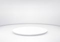modern 3d white circular platform on same background for product display mockup