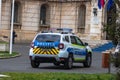 Modern Dacia Duster police car, Romanian police (Politia Rutiera) in a special intervention in Bucharest, Romania, 2020