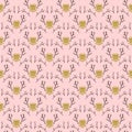 Modern damask pattern in hipster style