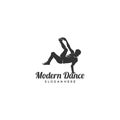 Modern dance silhouette logo vector Royalty Free Stock Photo