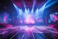 Modern dance stage light background with spotlight illuminated for modern dance production stage. Empty stage with dynamic color Royalty Free Stock Photo