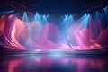 Modern dance stage light background with spotlight illuminated for modern dance production stage. Empty stage with dynamic color Royalty Free Stock Photo