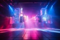 Modern dance stage light background with spotlight illuminated for modern dance production stage. Empty stage with dynamic color Royalty Free Stock Photo