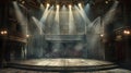 Modern dance stage lying empty, under a spotlight\'s glow, waiting for imminent burst of movement and expression Royalty Free Stock Photo