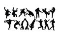 Break dance Dancer Activity Silhouettes Royalty Free Stock Photo