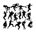 Modern Dancing Silhouettes, art vector design