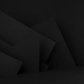 Modern dark black stage mockup abstract geometric pattern of corners, edges triangles relief for presentation cosmetic products Royalty Free Stock Photo