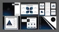 Modern dark blue powerpoint presentation templates vectors.