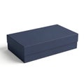 Modern dark blue rectangular gift box with lid Royalty Free Stock Photo