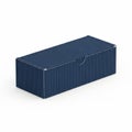 Modern dark blue textured gift box with vertical stripes Royalty Free Stock Photo
