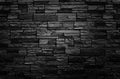Modern dark brick wall. Pattern of decorative stone wall background. Surface black wall texture Royalty Free Stock Photo