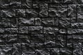 Modern dark brick wall. Pattern of decorative stone wall background. Surface black wall texture Royalty Free Stock Photo