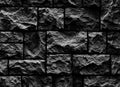 Modern dark brick wall. Pattern of decorative stone wall background. Surface black wall texture Royalty Free Stock Photo