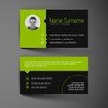 Modern dark business card template with flat user interface Royalty Free Stock Photo