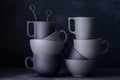 Modern dark ceramic kitchenware Royalty Free Stock Photo