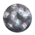 Modern dark gray abstract textured molecule or atom. Geometric ball shape background in origami style.