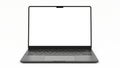 Modern Dark Gray Laptop with Blank White Screen on White Background computer technology Royalty Free Stock Photo