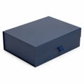 Modern dark gray storage box with blue clasp isolated on transparent background Royalty Free Stock Photo