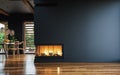 Modern dark home interior background, wall mock up Royalty Free Stock Photo