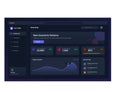 A modern dark mode dashboard user interface design featuring data visualization charts, metrics cards, and a sidebar Royalty Free Stock Photo