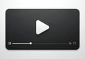 Modern dark video player interface with play button and progress bar Royalty Free Stock Photo