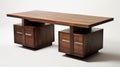 Modern Dark Wood Dining Table With 3 Doors And 5 Drawers