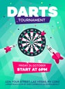 Modern darts tournament poster invitation template