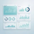 Modern dashboard design featuring multiple charts and graphs for data visualization and analytics presentation Royalty Free Stock Photo