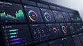 Modern Data Analytics Dashboard with Colorful Graphs and Charts Royalty Free Stock Photo