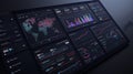 Modern Data Analytics Dashboard Displaying Global Statistics and Trends Royalty Free Stock Photo