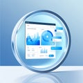Modern Data Analytics Dashboard in Glass Sphere Royalty Free Stock Photo