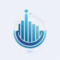 Modern Data Analytics and Finance Logo Royalty Free Stock Photo