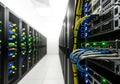 Modern data center with active servers Royalty Free Stock Photo